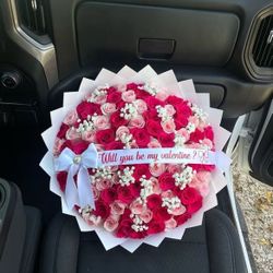 Valentine’s Bouquet Natural and Ribbon