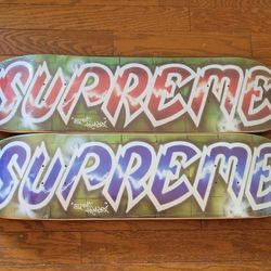 2 Rare Supreme New York Skateboards Graffiti Lightning Skateboard NOS Great Price!!