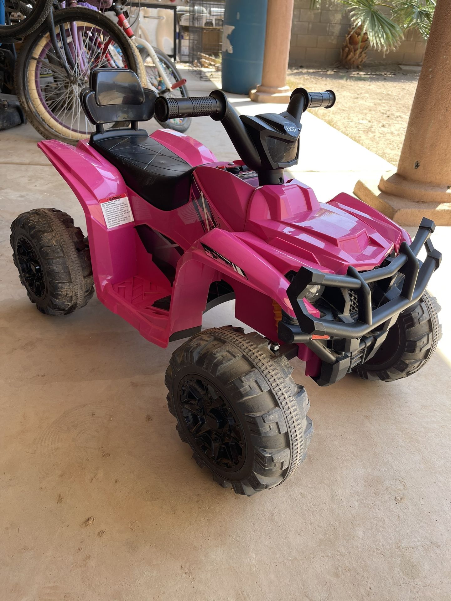 Pink Girls Ride On Quad Atv Similar To Power Wheels 12 Volt Toy Toys