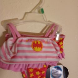 Brand New Baby Girls 6-9 Months Future Bat Girl. 2 Piece Bathsuit 