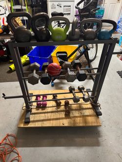 Dumbbell and Kettlebell Rack
