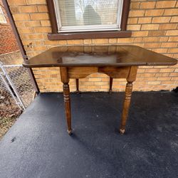 Antique wood drop leaf table
