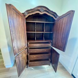 Vintage French Provincial Louis XV style armoire or wardrobe,