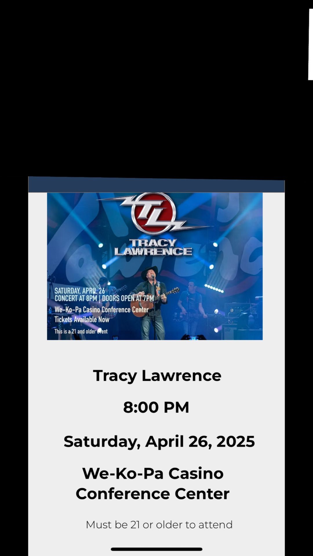 Tracy Lawrence Ticket