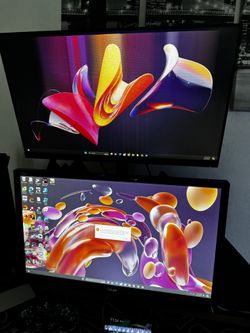 Asus And Acer 24inch Gaming Monitor With Monitor Stacked Monitor Arm( ACER has Messed Up Screen)