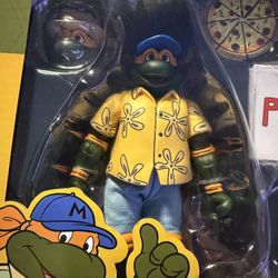 NECA Vacation Michelangelo ONLY with Extra Head And Backpack
