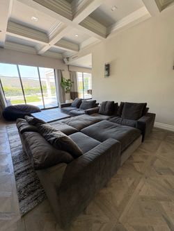 Restoration Hardware Original Cloud Sectional in Performance Velvet Graphite (8-Piece)