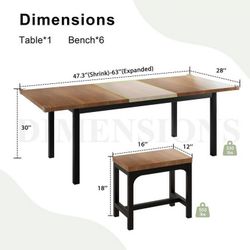 Table with chairs 7pc