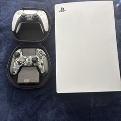Ps5 Slim Digital With Original Controller and Nacon Pro 5