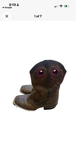 Ariat Roughstock Brown Leather Cowboy Boot Shoes Kid Youth US 2
