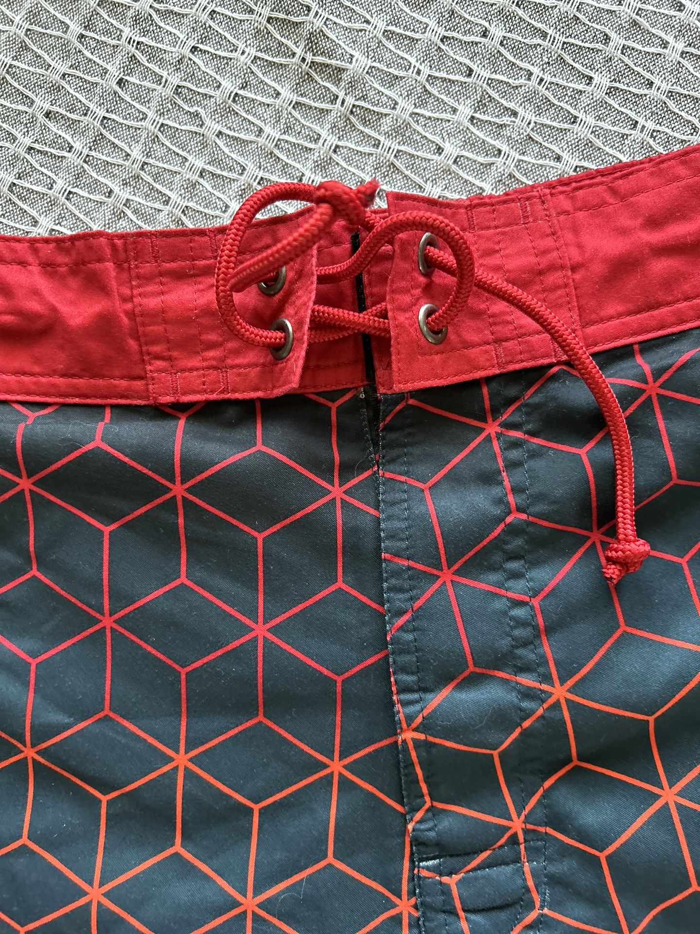 Bass Pro Shop Swimming Trunks Mens XL Red Orange Black Drawstring EUC RN 74747 for Sale in