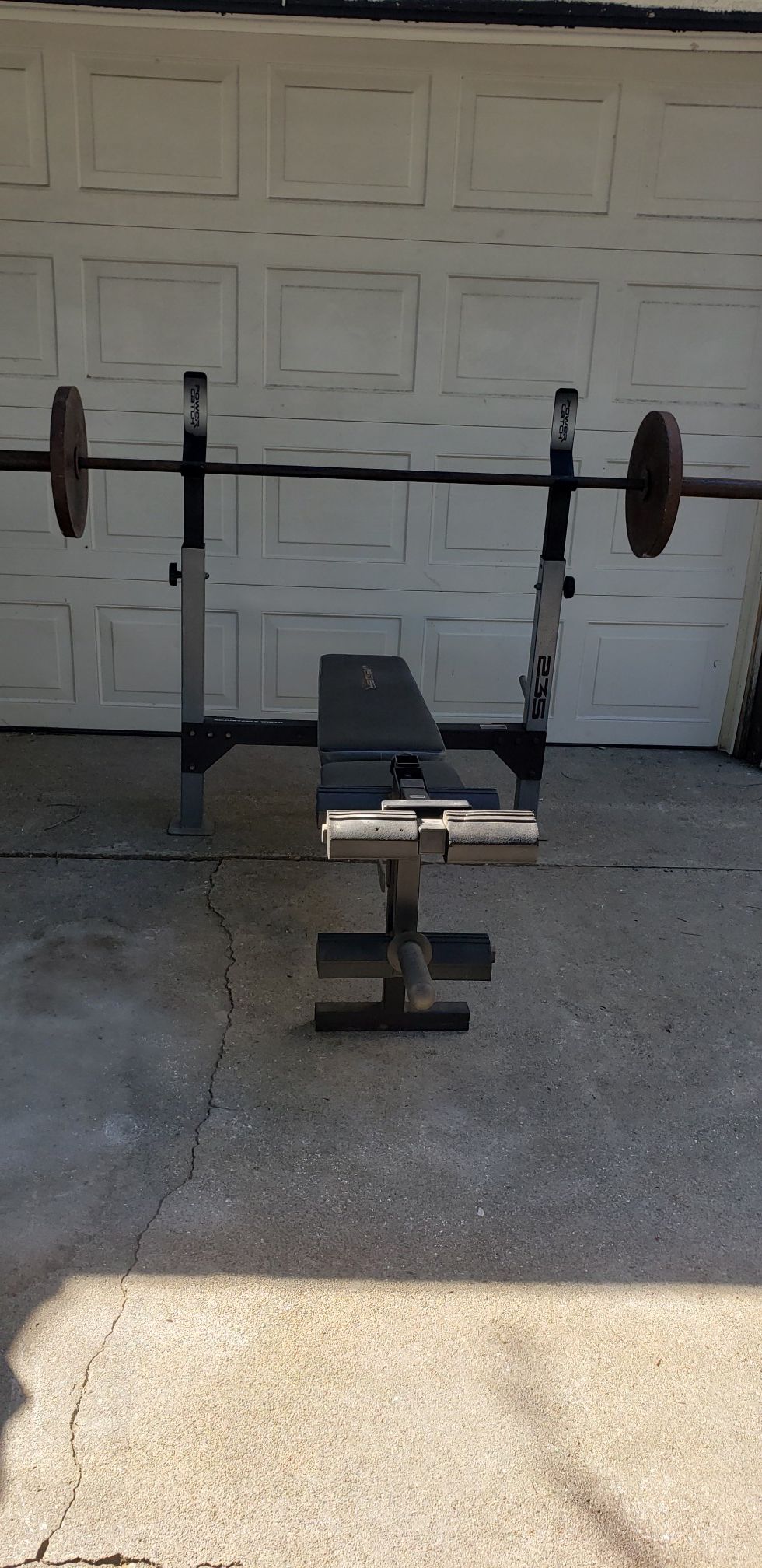 Olympic bench press,bar and 35lb weights