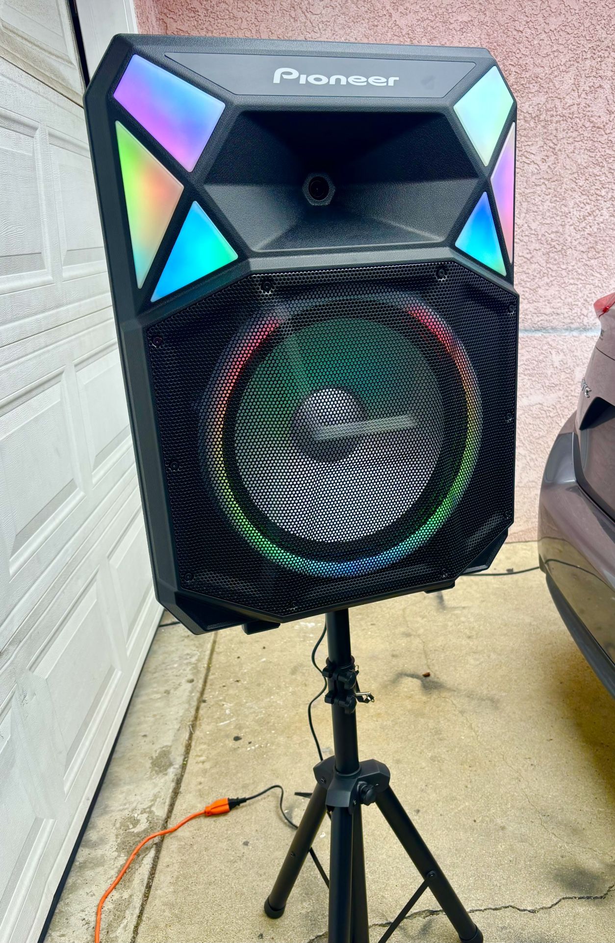 Pioneer Ultimate Party Speaker - 700 Watt of Powerful High Quality Audio, LED Lights, Microphone, Stand, FM, Bluetooth