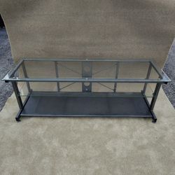 3-Tier Glass & Metal TV Stand / Media Console 52"