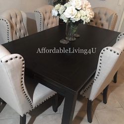 7 Pc Beige Dining Table Set Brand New In Box 