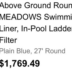 Meadows Swimming Pool NEW, 27’ Above Ground Pool