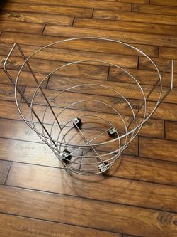 Metal basket on wheels