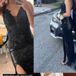 Black sequin prom dress