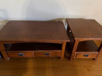 Mission Style Wood Coffee Table and End Table Set