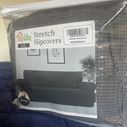 Dark Gray Stretch Sofa Cover 