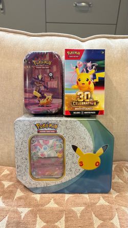 Pokémon 30th Celebration Booster Bundle, Sylveon Tin, and Mini Tin