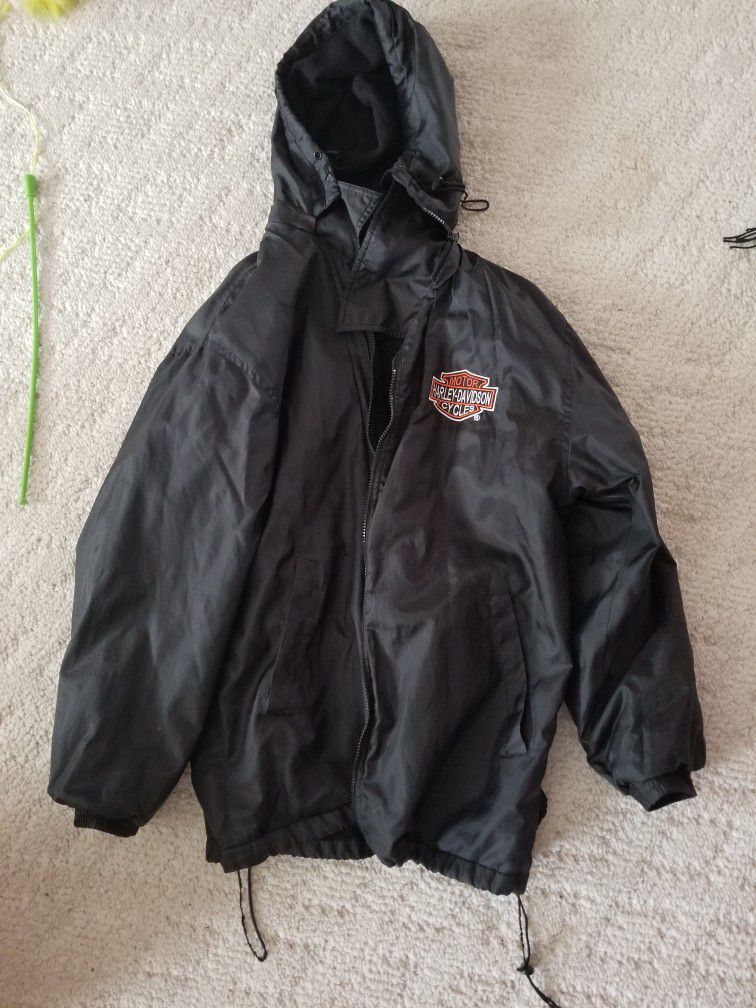 Men's Small Harley Davidson Rain Jacket With Hood