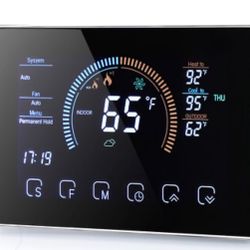Wifi Smart Home Programmable Thermostat Heat Pump Fit For Google Home Alexa (no C-Wire Adapter)