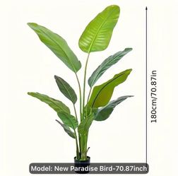 70.87inch Lush & Realistic Bird Of Paradise Artificial Plant 11 leaves