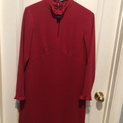 Womans Dressy / Formal Red Short Long Sleeve Dress Size 6 Valentines