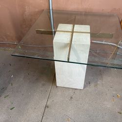 Glass Table 23” H 28 W Could Be Coffee Table Or Corner Table