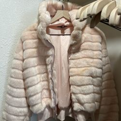 Victoria Secret Pink Faux Fur Jacket/Sherpa Crop Coat