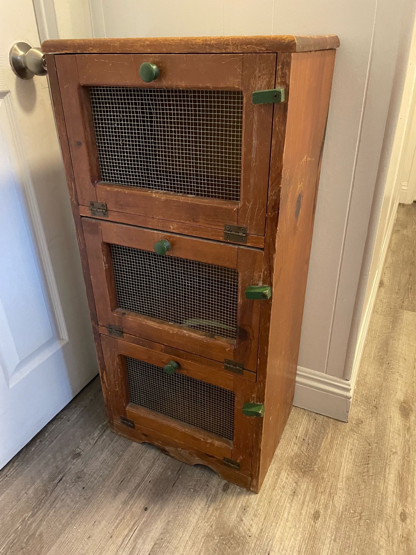 Vintage Potato & Onion Solid Wood Cabinet Rustic Farmhouse Storage Bin