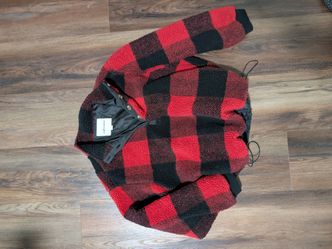 Women's red flannel pullover