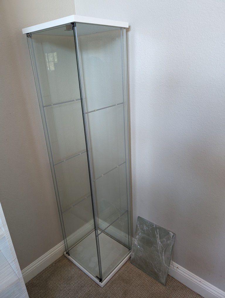 Two ikea Detolf Display Cabinets