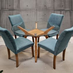 5pc round glass dining set