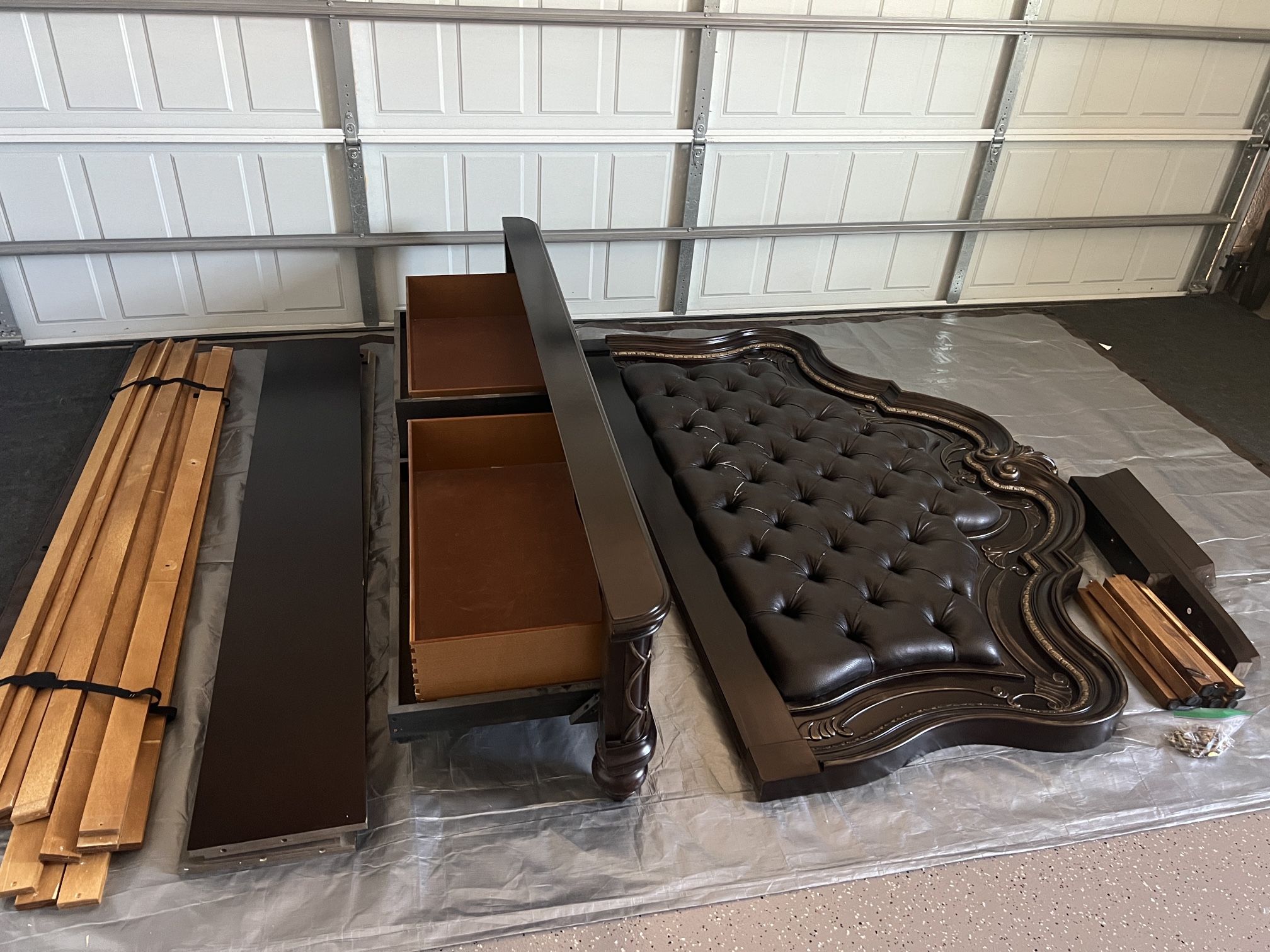 Espresso storage King Bed for sale - $300 OBO