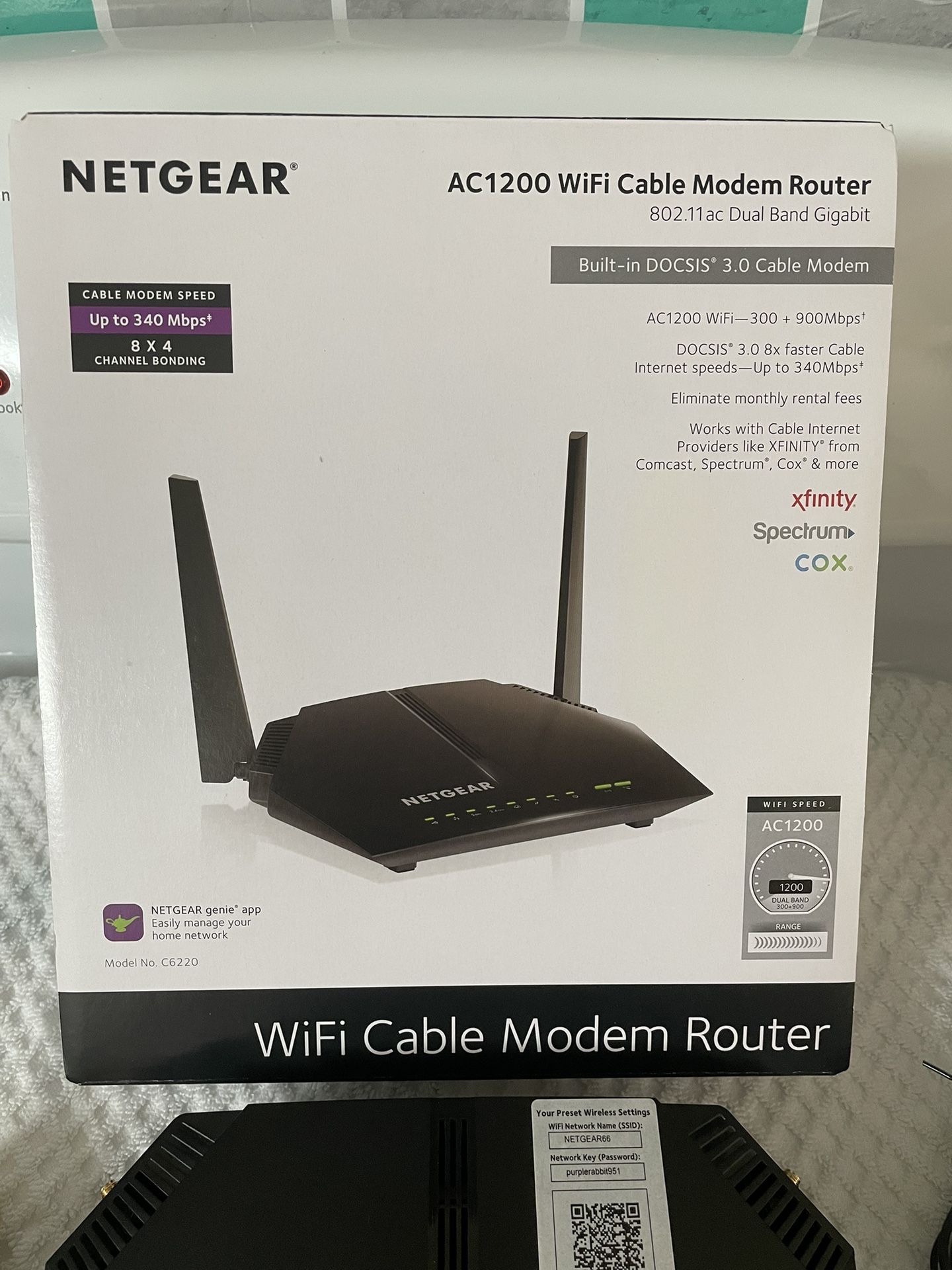 NETGEAR AC 1200 WIFI Cable Modem Router