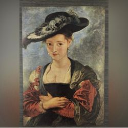 Original Vintage Dutch Flemish Fine Art Print 1930’s RUBENS Le Chapeau de Paille USA Printed Antique Collectible Baroque Ephemera
