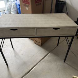 44 Inch Faux Shagreen Desk 