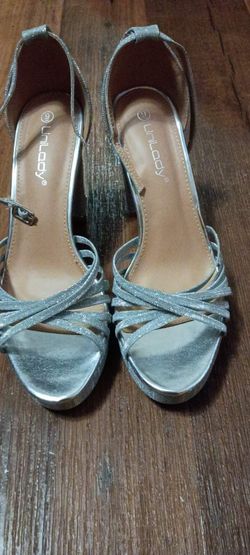 Silver high heels