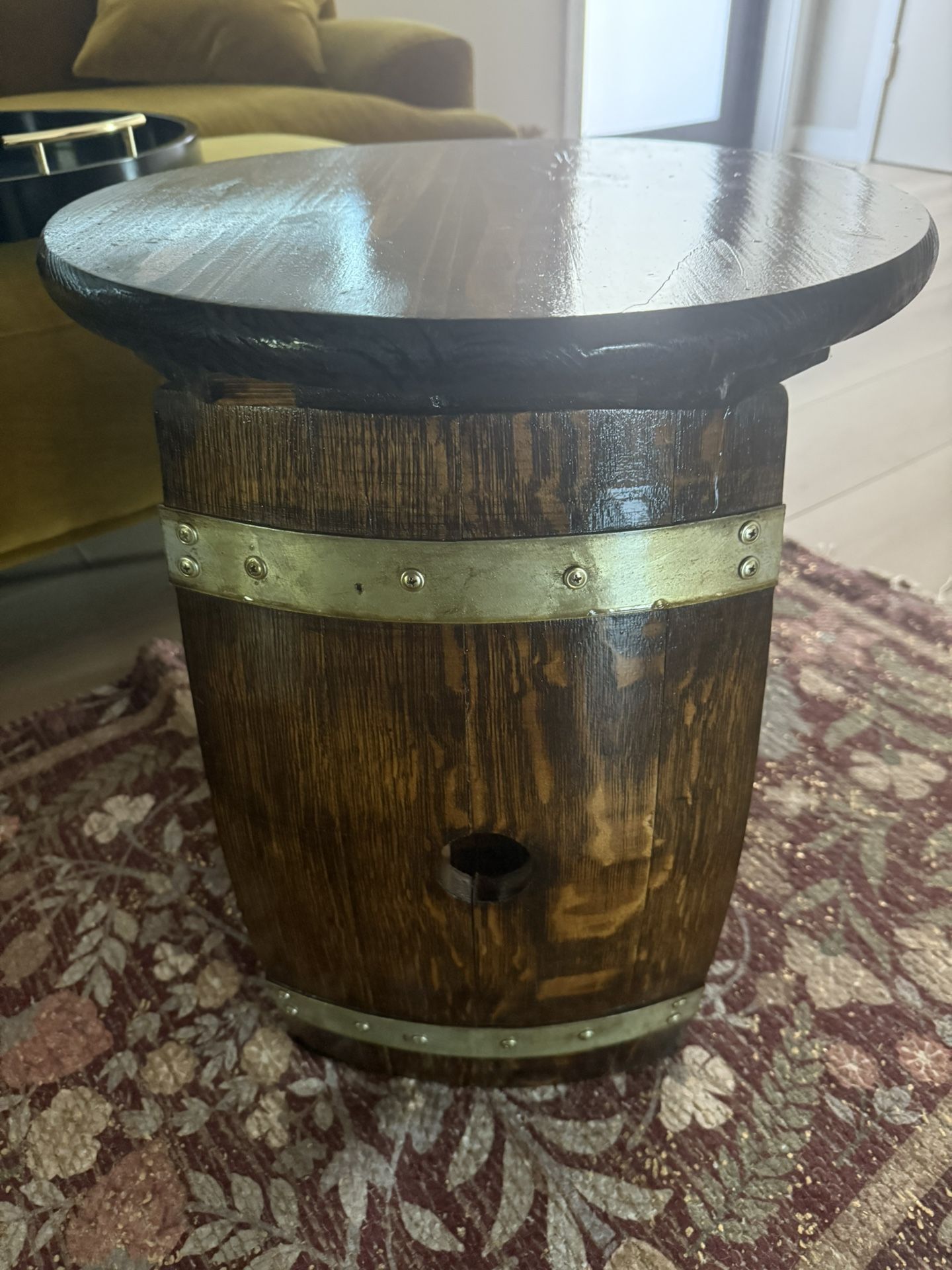 Two Wine Barrel Solid wood end Tables