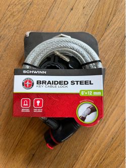 Schwinn Braided Steel Bike Cable Lock 6ft x 12mm