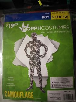 Halloween costume morph camouflage boy size L (10-12)