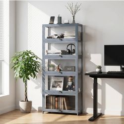 SFIHOME 67.5' Tall Display Cabinet with Acrylic Doors, 5-Tier Curio Cabinet