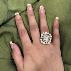 New | Indian Luxury Moissanite Adjustable Ring