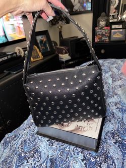 Black Studded Mini Shoulder Bag