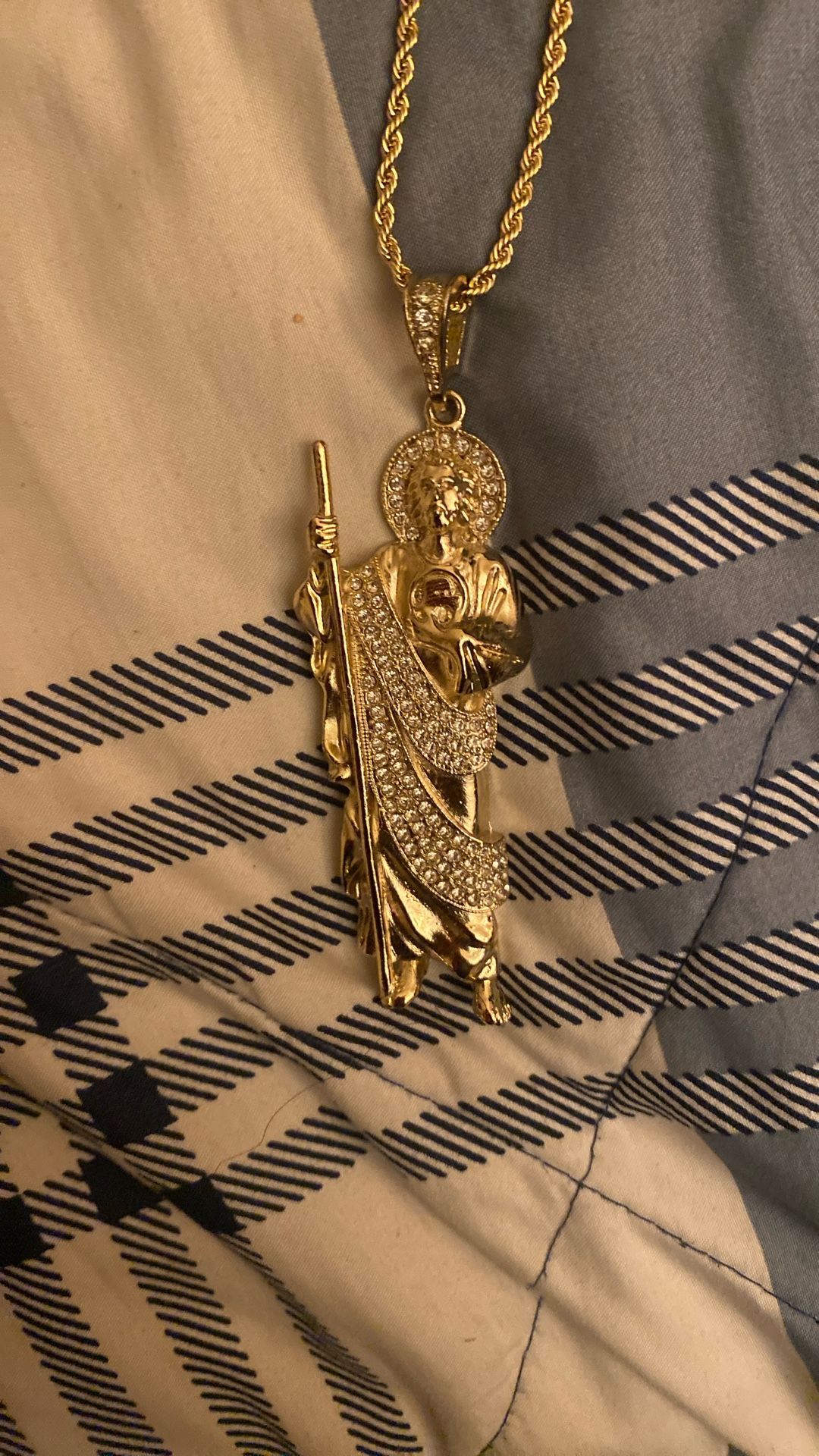 Gold plated San Judas Pendant Chain