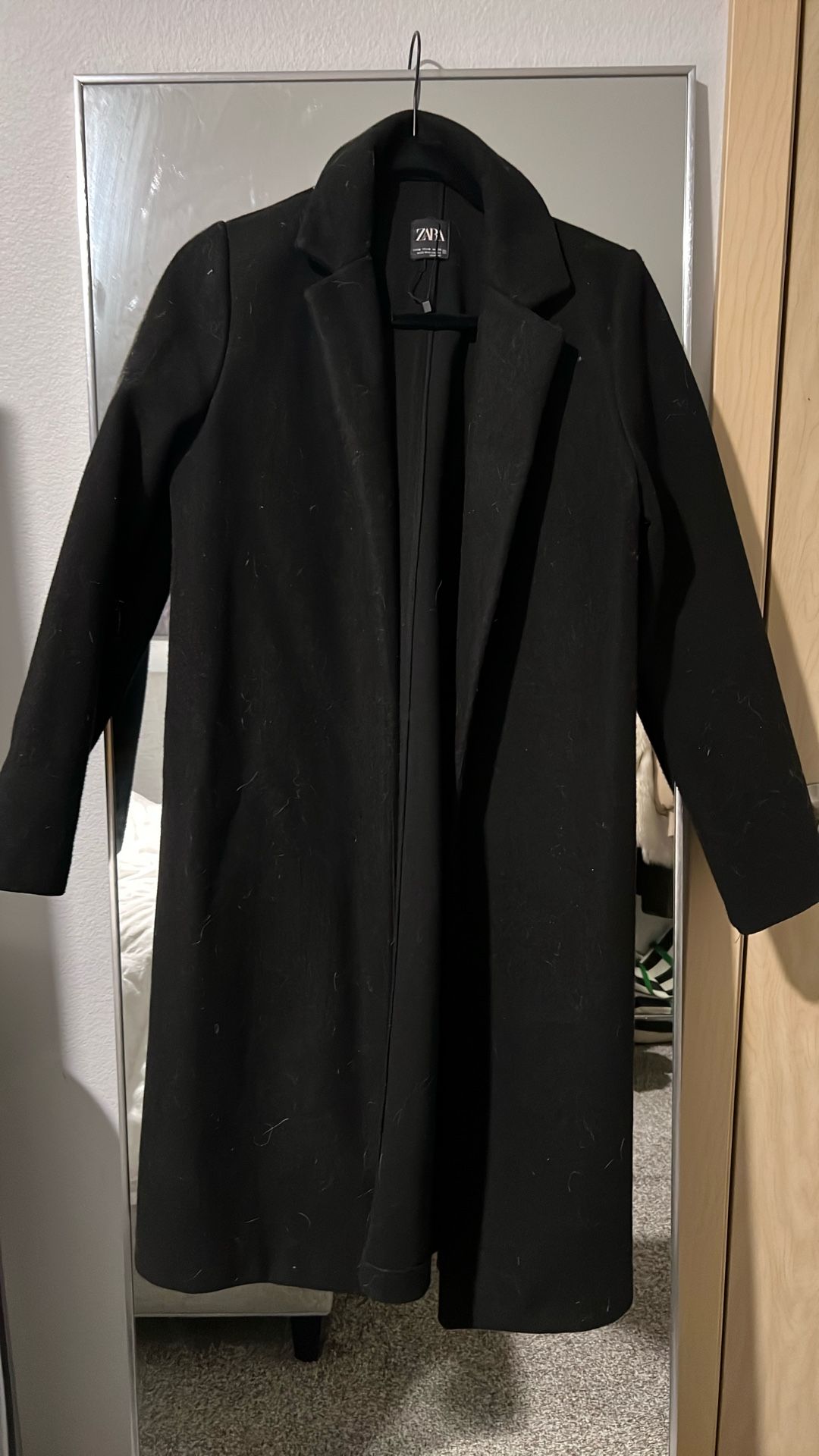 Zara Black Coat SizeM