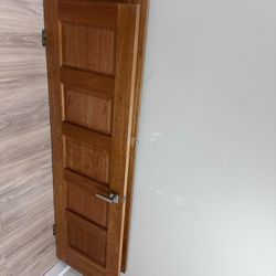 1 Interior Door Solid Cherry 5 Panel & Handle Hardware