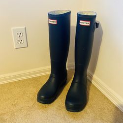 Hunter tall Rain Boots Navy 38 Women
